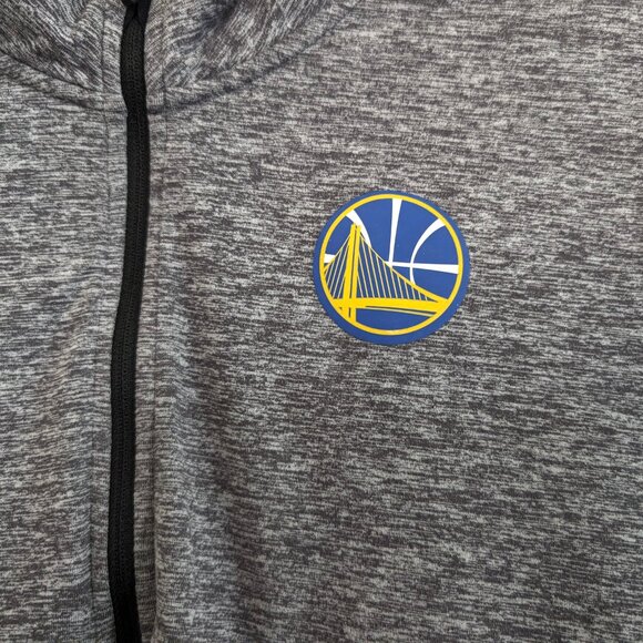 NIKE Pullover Mens XL Gray Dri Fit NBA Golden State Warriors 1/4 Zip Long Sleeve - Picture 5 of 15
